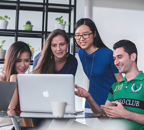 Creative web design experts working at Delorbit Kolkata office